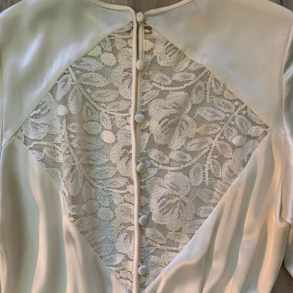 Vintage 1980s satin dress 3/4 sleeves Liz Claiborne sz. 8 - Picture 5 of 6